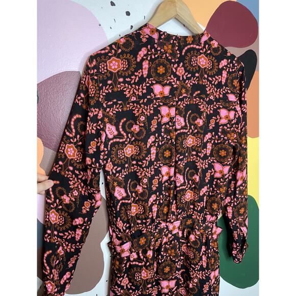 A.L.C. Silk Paisley "Sacha" Groovy Floral Dress US SIZE 2 - Picture 8 of 12